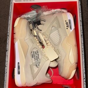 Off-White Air Jordan 4 Sneakers in Sail/Cream